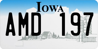 IA license plate AMD197