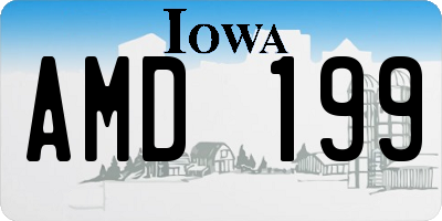 IA license plate AMD199