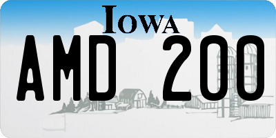 IA license plate AMD200
