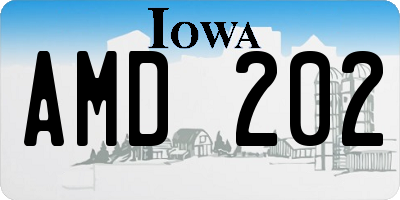 IA license plate AMD202