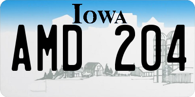 IA license plate AMD204