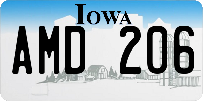 IA license plate AMD206
