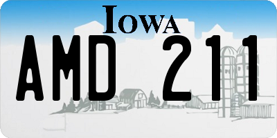 IA license plate AMD211