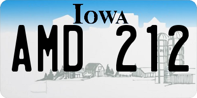 IA license plate AMD212