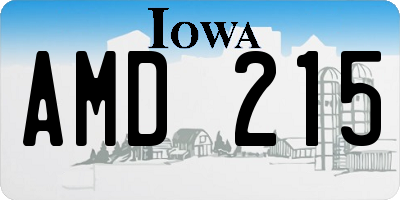 IA license plate AMD215