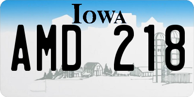 IA license plate AMD218