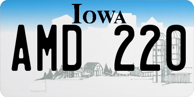 IA license plate AMD220