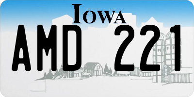 IA license plate AMD221