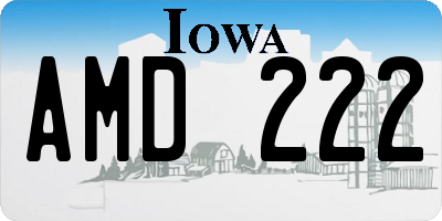IA license plate AMD222