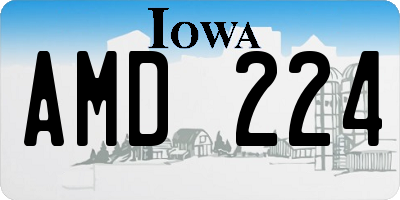 IA license plate AMD224