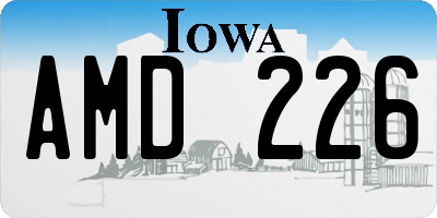 IA license plate AMD226