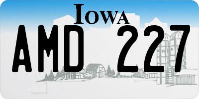 IA license plate AMD227