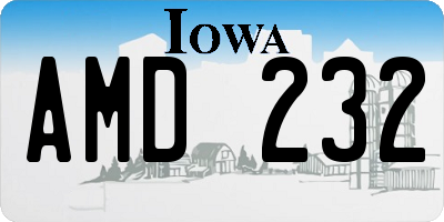 IA license plate AMD232