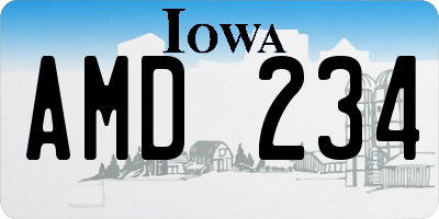 IA license plate AMD234