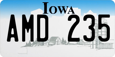 IA license plate AMD235