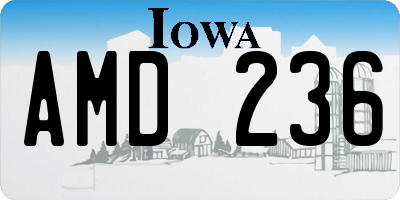 IA license plate AMD236