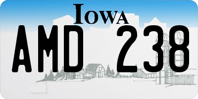 IA license plate AMD238