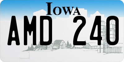IA license plate AMD240