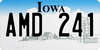 IA license plate AMD241