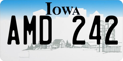 IA license plate AMD242