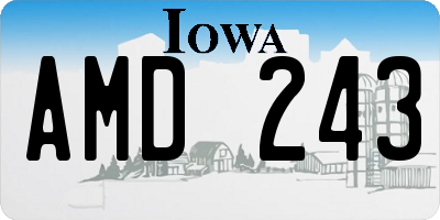 IA license plate AMD243