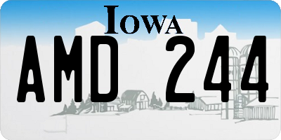 IA license plate AMD244