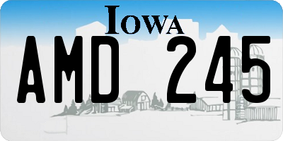 IA license plate AMD245