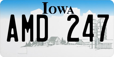 IA license plate AMD247