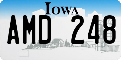 IA license plate AMD248