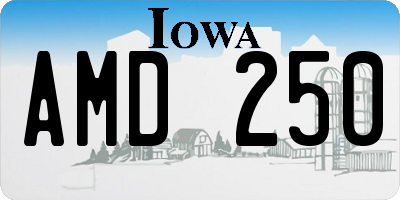 IA license plate AMD250