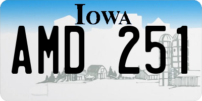 IA license plate AMD251