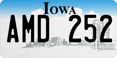IA license plate AMD252