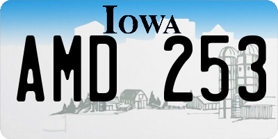 IA license plate AMD253