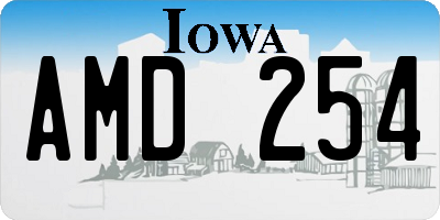 IA license plate AMD254