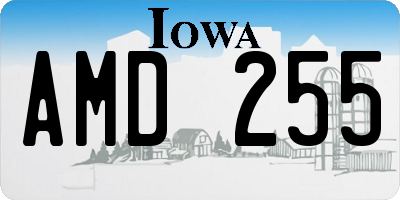 IA license plate AMD255