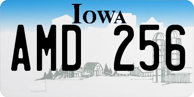 IA license plate AMD256