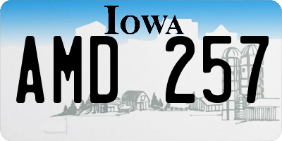IA license plate AMD257