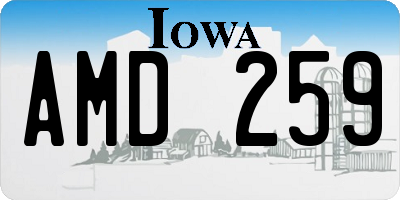IA license plate AMD259