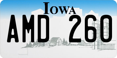 IA license plate AMD260