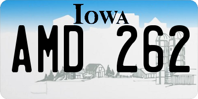 IA license plate AMD262
