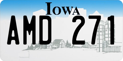 IA license plate AMD271