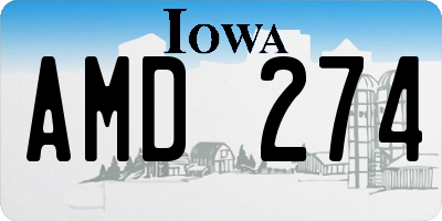 IA license plate AMD274