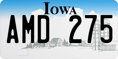 IA license plate AMD275