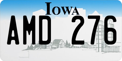 IA license plate AMD276