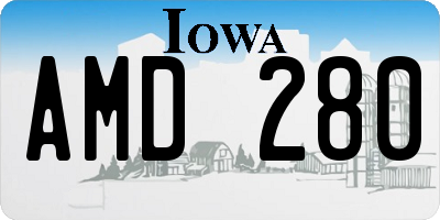 IA license plate AMD280