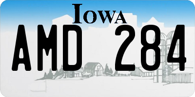 IA license plate AMD284