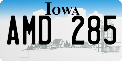 IA license plate AMD285