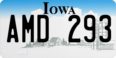 IA license plate AMD293