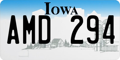 IA license plate AMD294