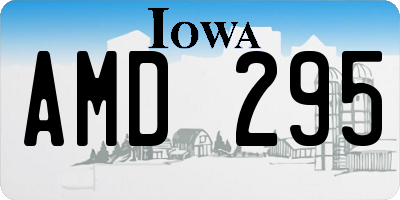IA license plate AMD295